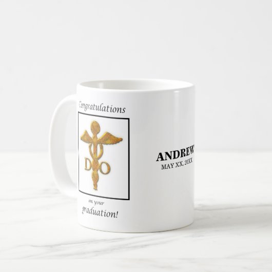 Arzt für Osteopathie Abschluss Gratulation Kaffeetasse (Vorderseite Links)