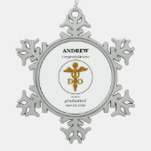 Arzt für Osteopathie Abschluss Gratulation Schneeflocken Zinn-Ornament (Vorderseite)