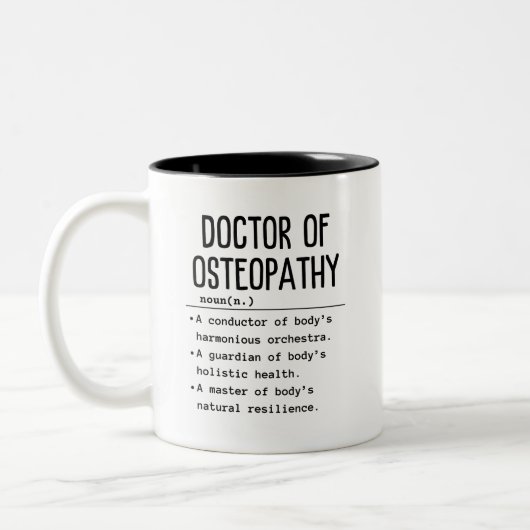 Arzt für Osteopathie Zweifarbige Tasse (Links)