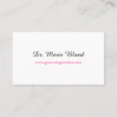 Arzt-Gynäkologen Pink Visitenkarte (Rückseite)