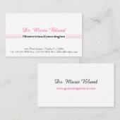 Arzt-Gynäkologen Pink Visitenkarte (Vorne/Hinten)