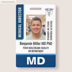Arzt-ID-Ausweis-Foto-Logo MD-Sicherheitsetikett Na Ausweis