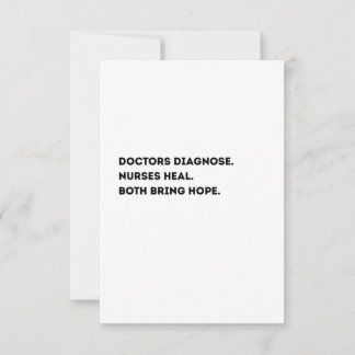 Arzt & Krankenpfleger Definitionskarte – Herzlich Dankeskarte