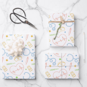 Arzt Krankenschwester Geschenkpapier Set