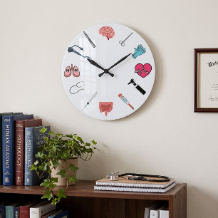 Arzt/Krankenschwester Gesundheitswesen Anatomie - Große Wanduhr