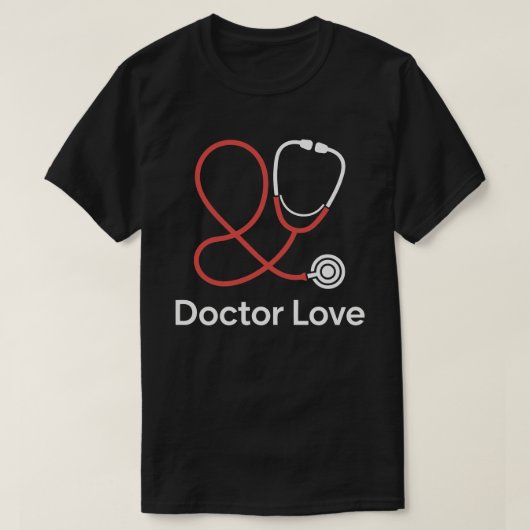 Arzt Liebe Stethoskop T-Shirt (Design vorne)