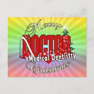 ARZT MEDIZINISCHE ZAHNUNG MERRY CHRISTMAS FEIERTAGSPOSTKARTE