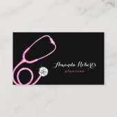 Arzt Medizinischer Rosa Glitzer Stethoskop Doktor Visitenkarte (Vorderseite)