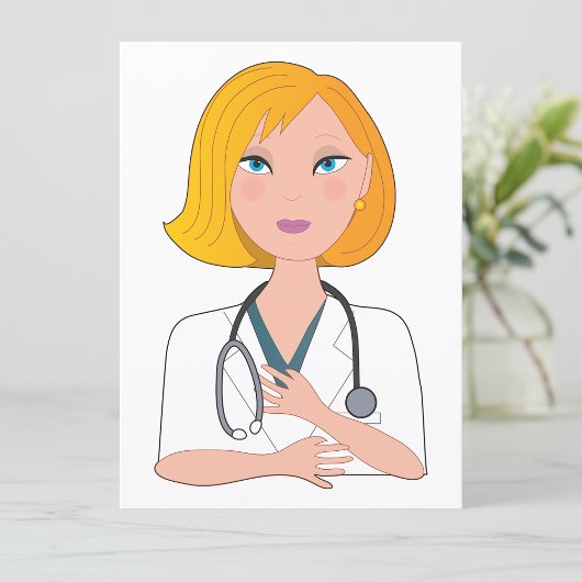 Arzt mit Stehosko-Einladungen Einladung