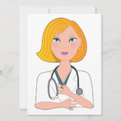 Arzt mit Stehosko-Einladungen Einladung (Vorderseite)