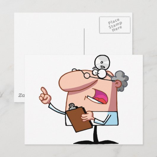 Arzt mit Zwischenablage Postkarte (Vorne/Hinten)