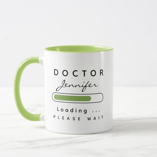 ARZT [Name] Green & White Tasse (Links)