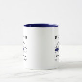 ARZT [Name] Lade Navy & White Tasse (Zentrum)