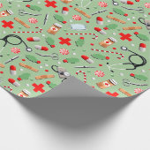 Arzt oder Krankenpfleger Weihnachtsgeschenk Verpac Geschenkpapier (Ecke)