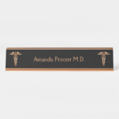 Arzt-oder Krankenschwester-Rosen-Gold Schreibtischnamensplakette (Vorderseite )