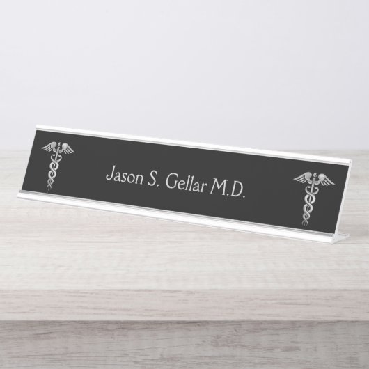 Arzt-oder Krankenschwester-Silber Schreibtischnamensplakette (Vorderseite )