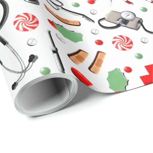 Arzt- oder Krankenschwester-Weihnachtsgeschenk-Ver Geschenkpapier (Rolleneckpunkt)