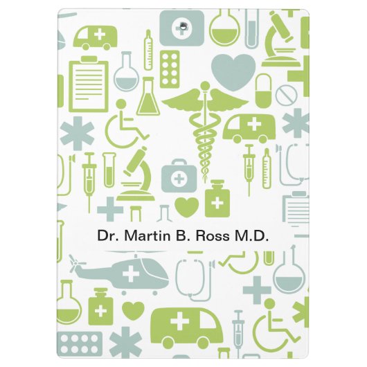Arzt personalisiertes Klemmbrett (Rückseite)