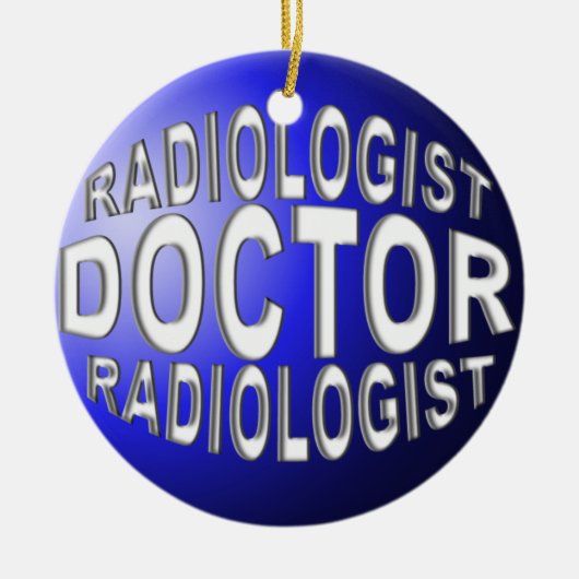 ARZT-RADIOLOGISTISCHE CHRISTMAS ORNATIONALE BLUE KERAMIK ORNAMENT (Vorne)