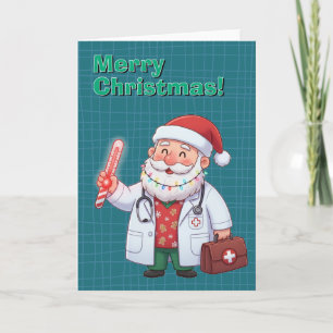 Arzt Santa Claus Weihnachtskarte Feiertagskarte