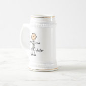 Arzt-Strichmännchen Bierglas (Vorderseite Links)