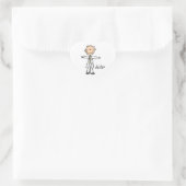 Arzt-Strichmännchen Herz-Aufkleber (Tasche)
