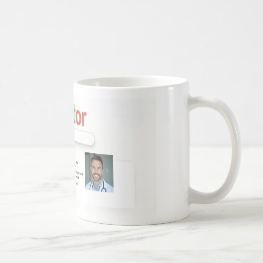Arzt-Suche Stil Individueller Name Becher – Person Kaffeetasse (Rechts)