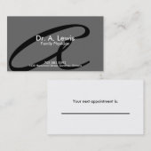 Arzt und medizinische Visitenkarte - Monogramm Terminkarte (Vorne/Hinten)
