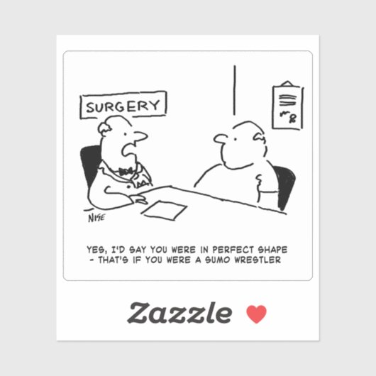 Arzt und Patient in Operation Cartoon. Aufkleber (Blatt)