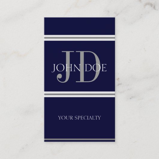 Arzt-Vertikale-Marine Visitenkarte (Vorderseite)