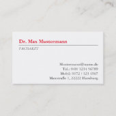 Arzt Visitenkarte (Vorderseite)