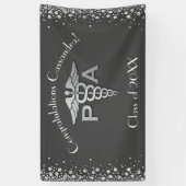 Arztassistent PA Abschluss Grau Silber Banner (Vertikal)