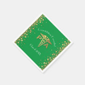 Arztassistent PA Abschluss Grün Gold Serviette (Ecke)