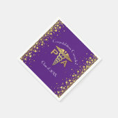 Arztassistent PA Abschluss Lila Gold Serviette (Ecke)
