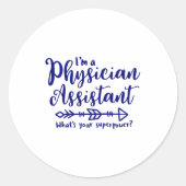 Arztassistent, PA, Arzt Runder Aufkleber (Vorderseite)