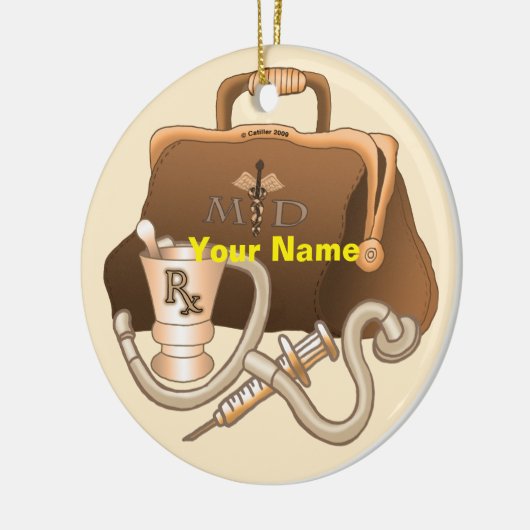 Arztbeutel Keramik Ornament (Links)