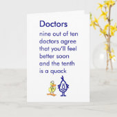 Ärzte - ein lustiges und bald gutes Gedicht Karte (Gelbe Blume)