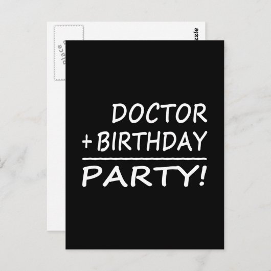 Ärzte Geburtstage : Arzt + Geburtstag = Party Postkarte (Vorne/Hinten)