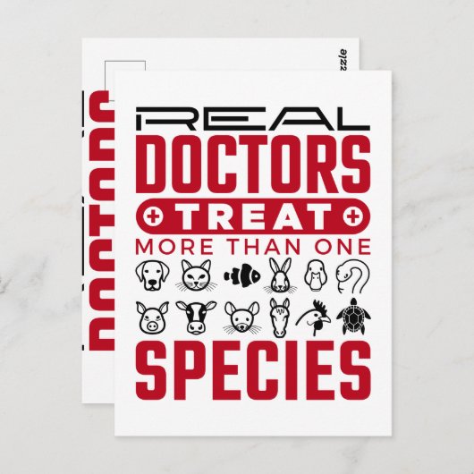 Ärzte Leckerei mehr als eine Tierart Tierarzt Postkarte (Vorne/Hinten)