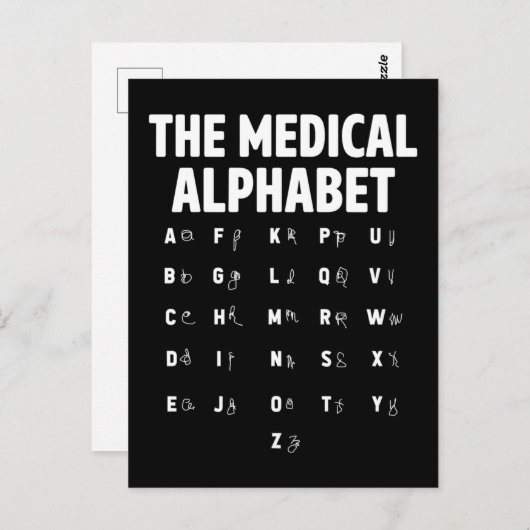 Ärzte Medical Alphabet Funny Nurse Life Postkarte (Vorne/Hinten)