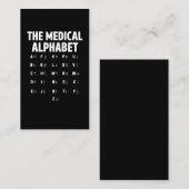 Ärzte Medical Alphabet Funny Nurse Life Visitenkarte (Vorne/Hinten)