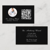 Ärzte Minimalistische elegante schwarze Visitenkar Visitenkarte (Vorne/Hinten)