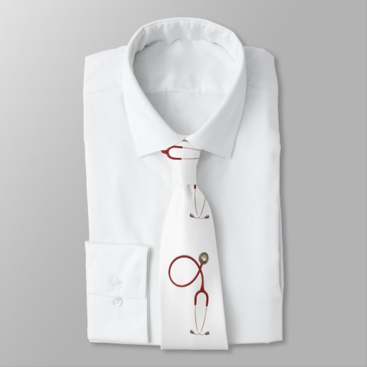 Ärzte Necktie mit Stethoscope in Weiß Krawatte (Gebunden)