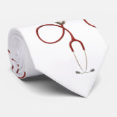 Ärzte Necktie mit Stethoscope in Weiß Krawatte (Gerollt)