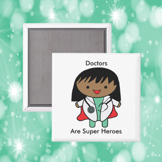 Ärzte sind Super Hero Black Female Kawaii Magnet