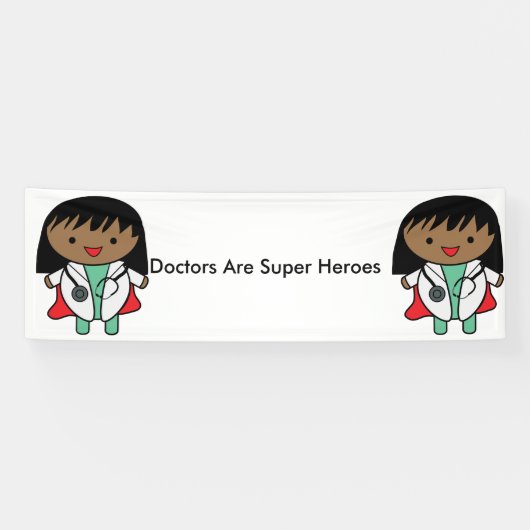 Ärzte sind Super Heroes Schwarze Frauen personalis Banner (Horizontal)