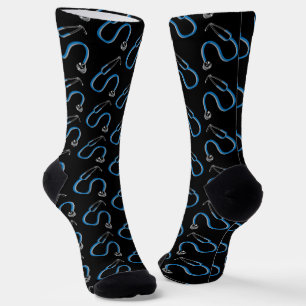 Ärzte Stethoscope Gemustert Black Blue Clinic Socken