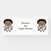 Ärzte Super Hero Black Kawaii Personalize Banner (Horizontal)