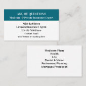 Ärzte und Krankenversicherer Visitenkarte (Vorne/Hinten)