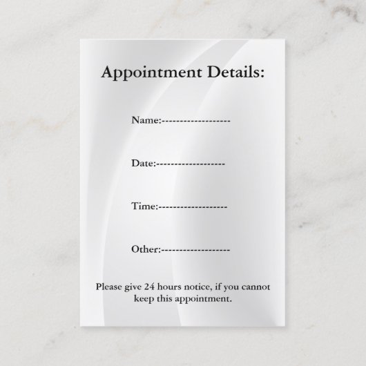 Ärzte Visitenkarte mit Terminvereinbarung Terminkarte (Rückseite)